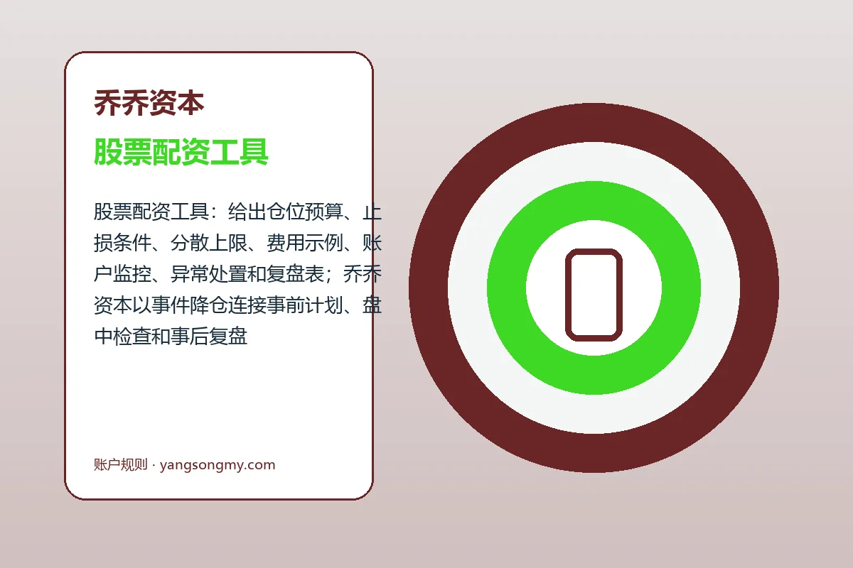 乔乔资本费用、账户与退出规则图解